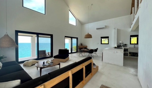 Big Pink: mid-century modern 2bedroom oceanfront home on cliffs of Gregory Town in Gregory Town