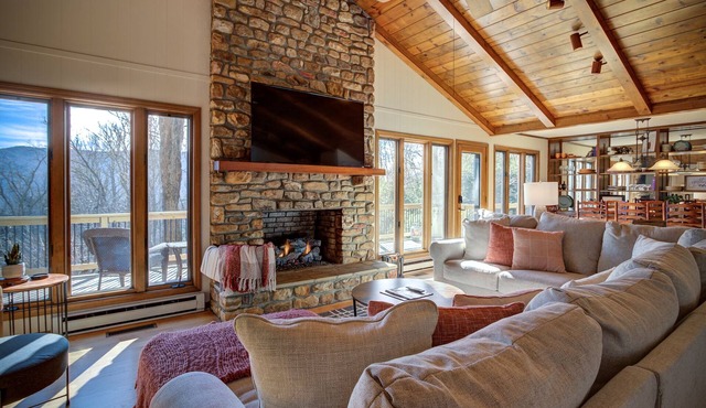 Mtn Retreat with Fireplace, Views, and Large Porch in Seven Devils