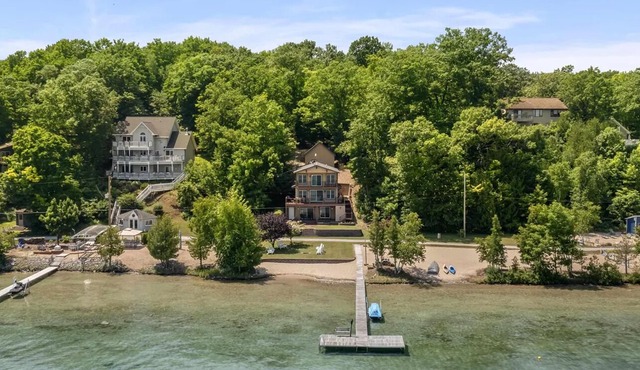 New! The Sunkissed Beach House - Truly Spectacular Luxury Lakefront Home on Crystal Lake! in Benzonia