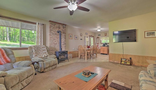 Rustic Wooded Retreat with Fire Pit, Near Trails! in Mio