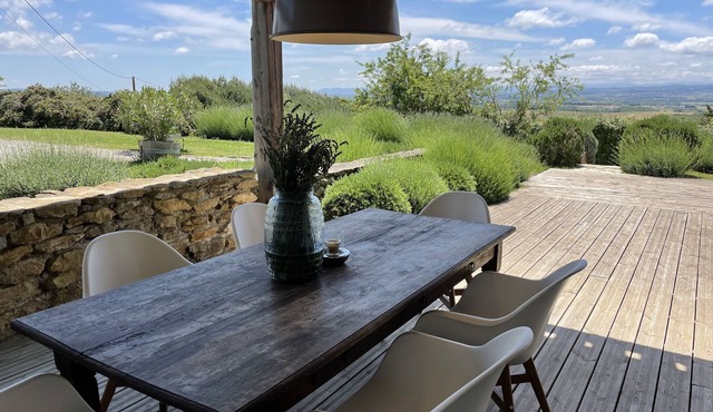 Stylish holiday house for 6 w. shared pool & magnificent views near Carcassonne in Raissac-sur-Lampy