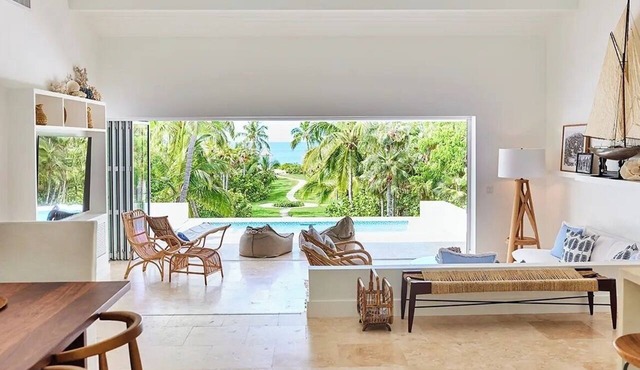 Sun-Drenched Villa with Veranda, Terrace Pool, Sea Breeze & Garden Walk Access in Governor's Harbour