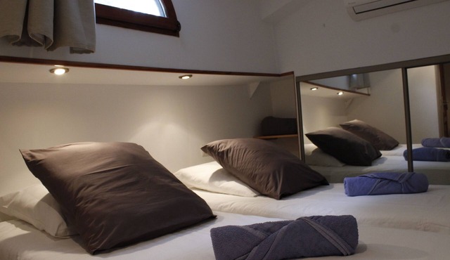 Your guest cabin in a luxury barge on the Canal du Midi in Villepinte
