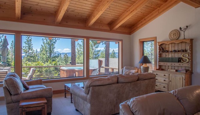Bright lakeview home near Tahoe City, huge sunny lakeview deck in Tahoe City